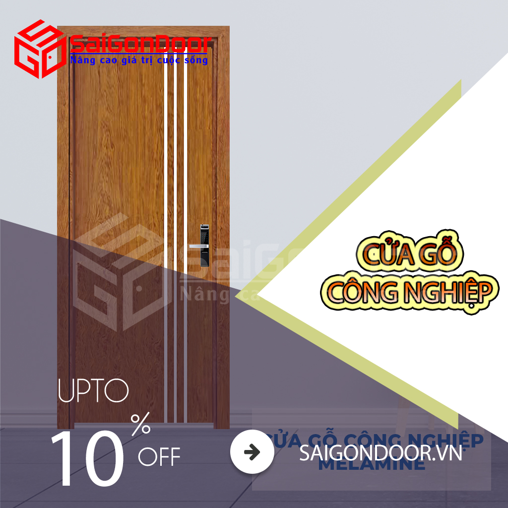 Mẫu cửa gỗ công nghiệp giá rẻ SaiGonDoor